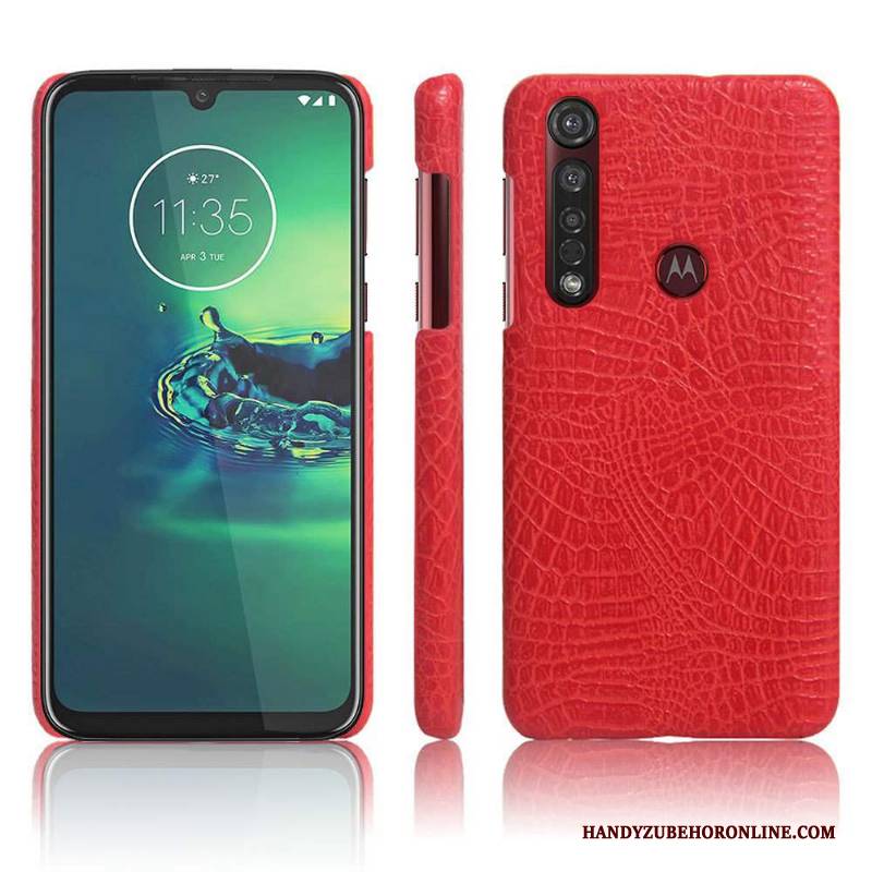 Hülle Moto G8 Plus Leder Handyhüllen Leichtgewicht, Case Moto G8 Plus Schutz Nubuck Schlank