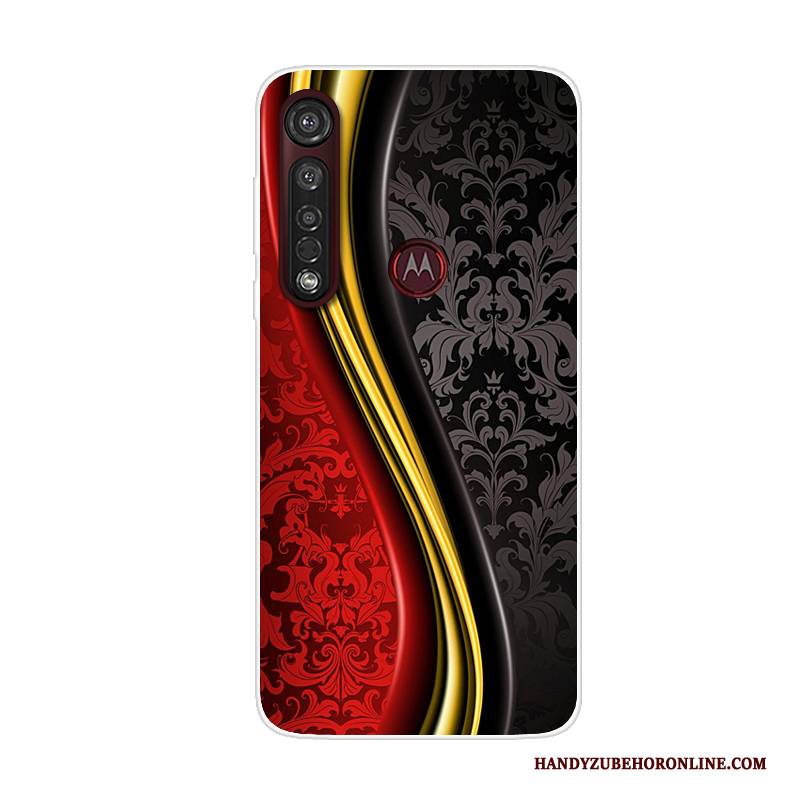 Hülle Moto G8 Plus Taschen Trend Handyhüllen, Case Moto G8 Plus Silikon Anti-sturz Rot