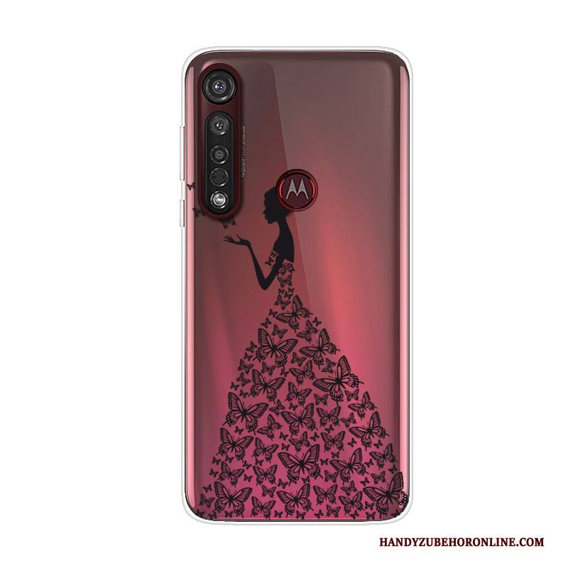 Hülle Moto G8 Plus Taschen Trend Handyhüllen, Case Moto G8 Plus Silikon Anti-sturz Rot