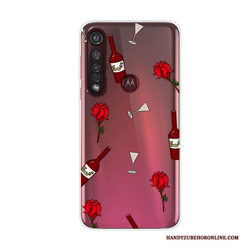 Hülle Moto G8 Plus Taschen Trend Handyhüllen, Case Moto G8 Plus Silikon Anti-sturz Rot