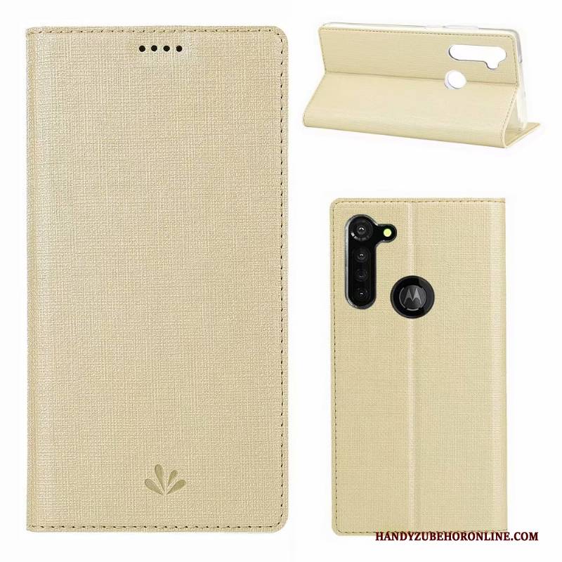 Hülle Moto G8 Power Lederhülle Muster Handyhüllen, Case Moto G8 Power Folio Karte Grau