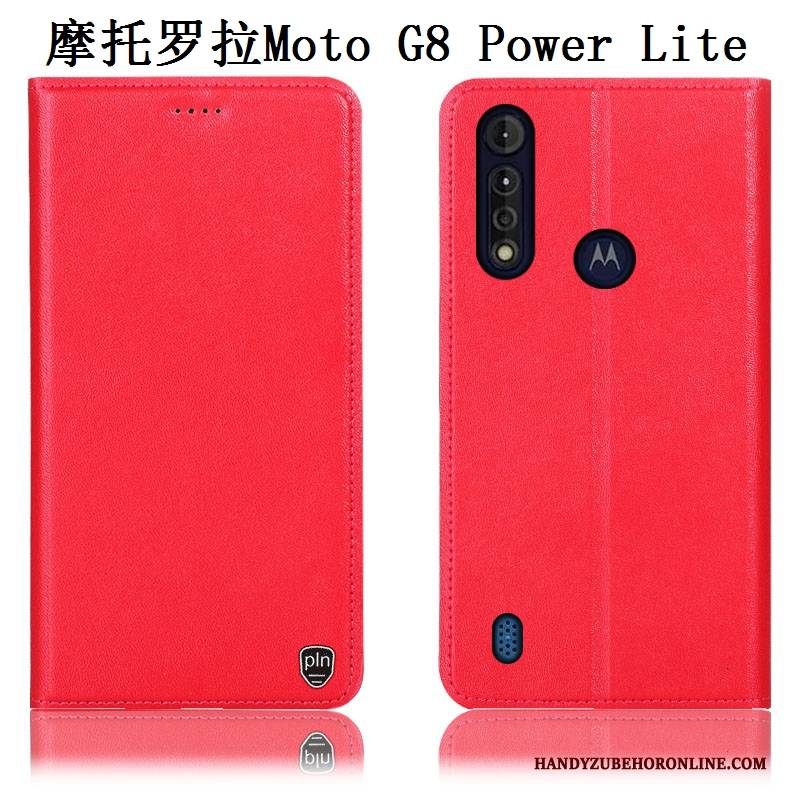 Hülle Moto G8 Power Lite Folio Muster Handyhüllen, Case Moto G8 Power Lite Leder Anti-sturz Gelb