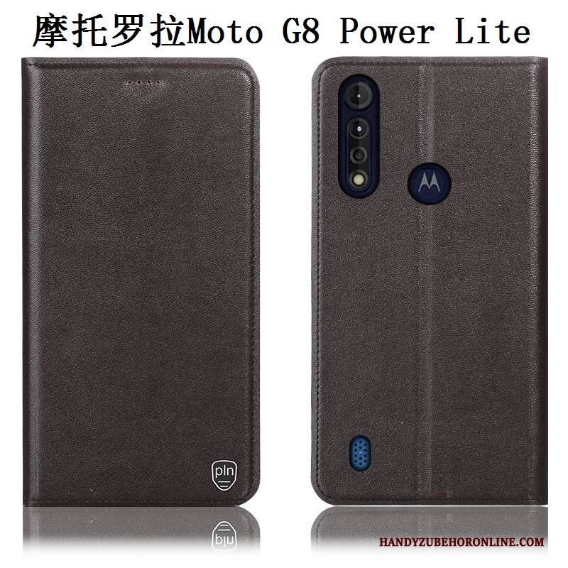 Hülle Moto G8 Power Lite Folio Muster Handyhüllen, Case Moto G8 Power Lite Leder Anti-sturz Gelb