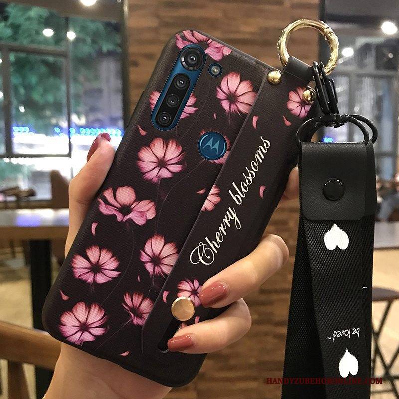 Hülle Moto G8 Power Weiche Blumen Frisch, Case Moto G8 Power Schutz Handyhüllen Hängende Verzierungen