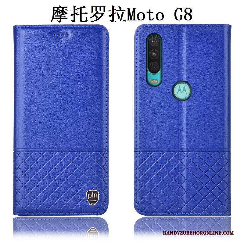 Hülle Moto G8 Taschen Anti-sturz Handyhüllen, Case Moto G8 Schutz Braun