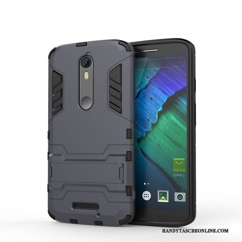 Hülle Moto X Force Halterung Mesh Anti-sturz, Case Moto X Force Schutz Handyhüllen Grau