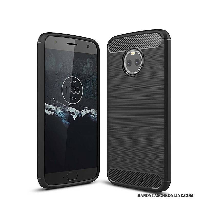 Hülle Moto X4 Weiche Anti-sturz Faser, Case Moto X4 Schutz Rot