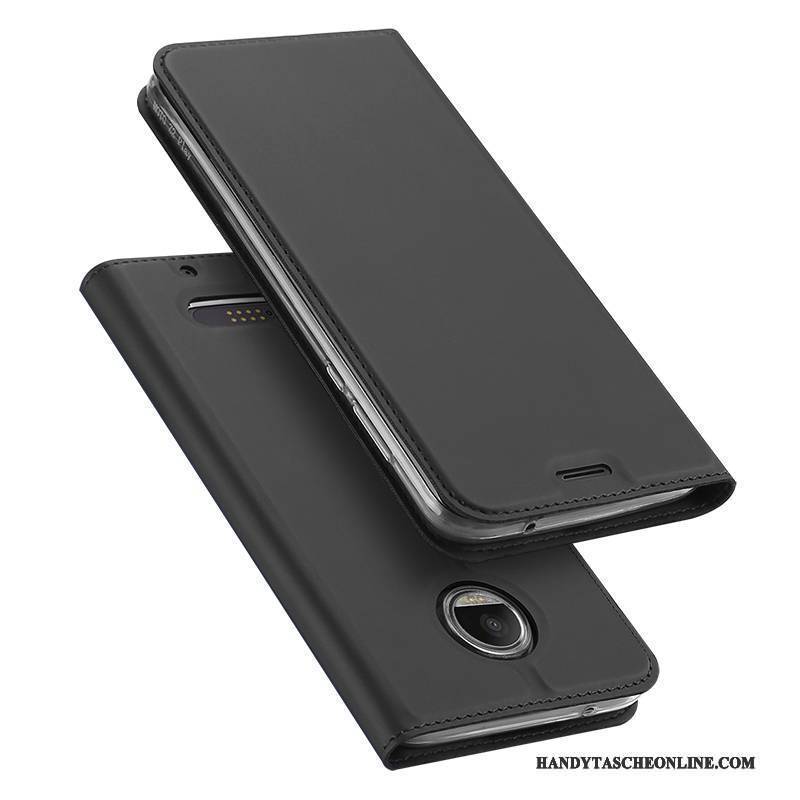 Hülle Moto Z2 Force Edition Lederhülle Für Business, Case Moto Z2 Force Edition Schutz Schwarz Karte