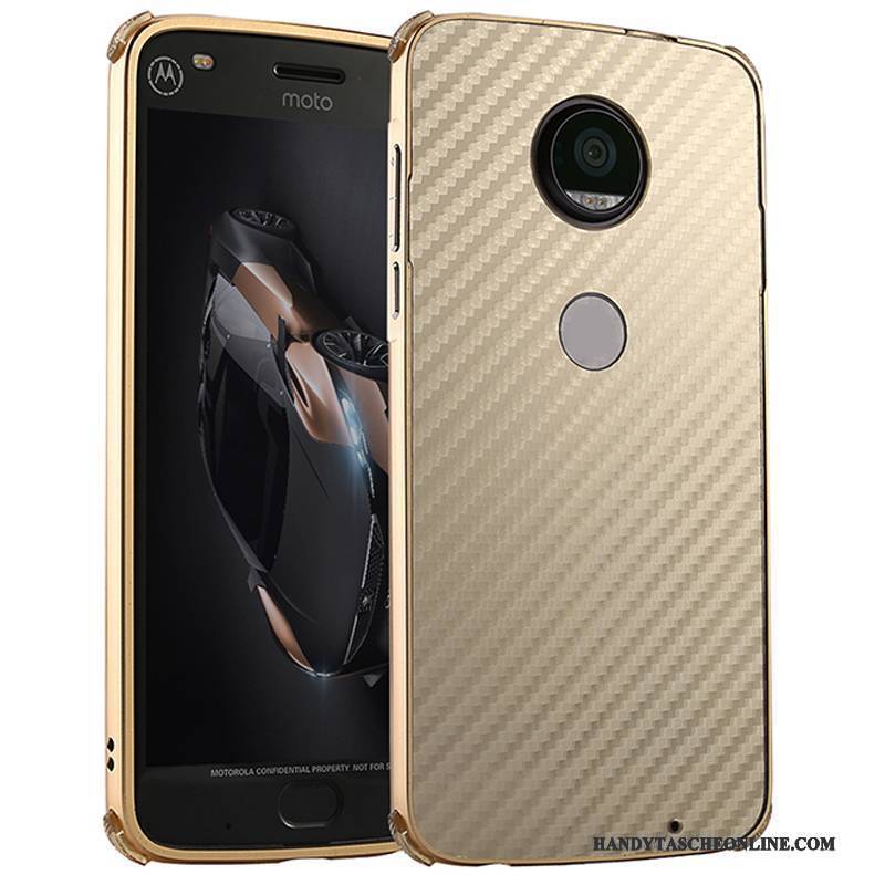 Hülle Moto Z2 Play Metall Handyhüllen Grenze, Case Moto Z2 Play Schutz Anti-sturz Gold