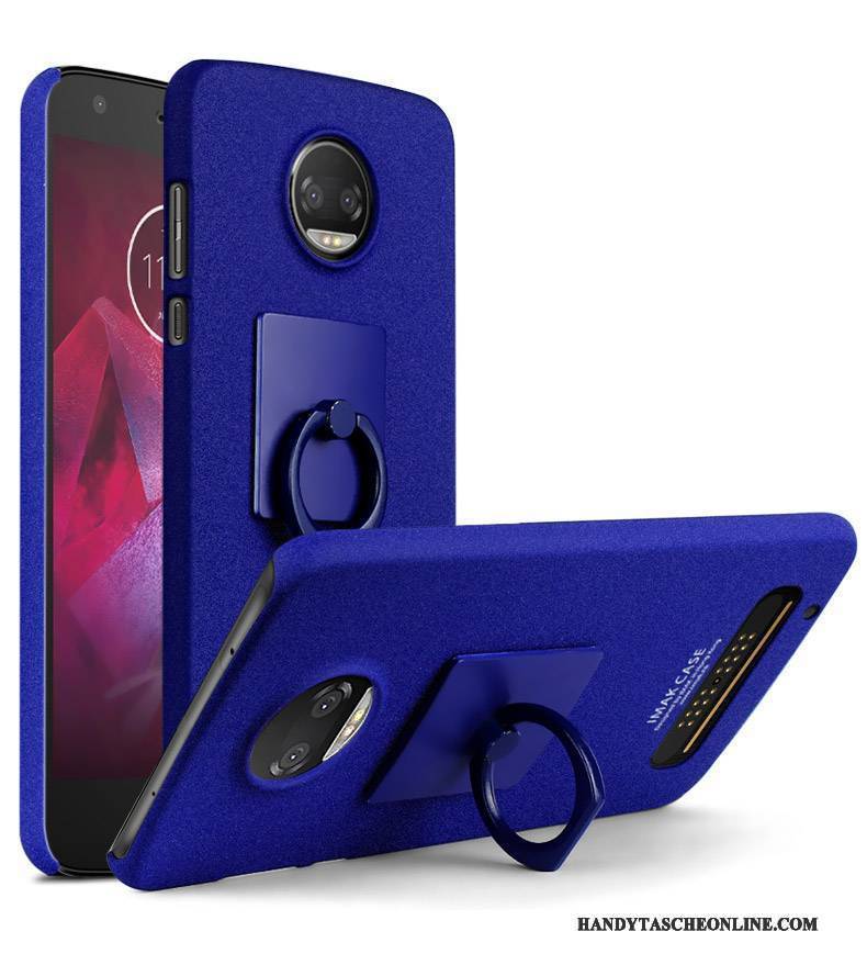 Hülle Moto Z2 Play Schutz Blau Schwer, Case Moto Z2 Play Handyhüllen Nubuck