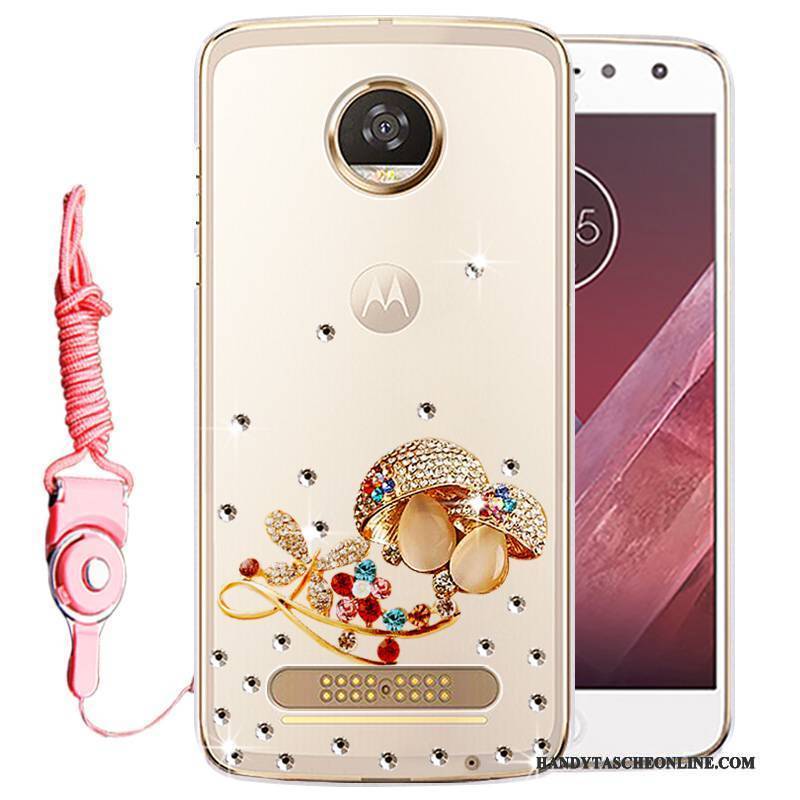 Hülle Moto Z2 Play Strass Gold Handyhüllen, Case Moto Z2 Play Schutz