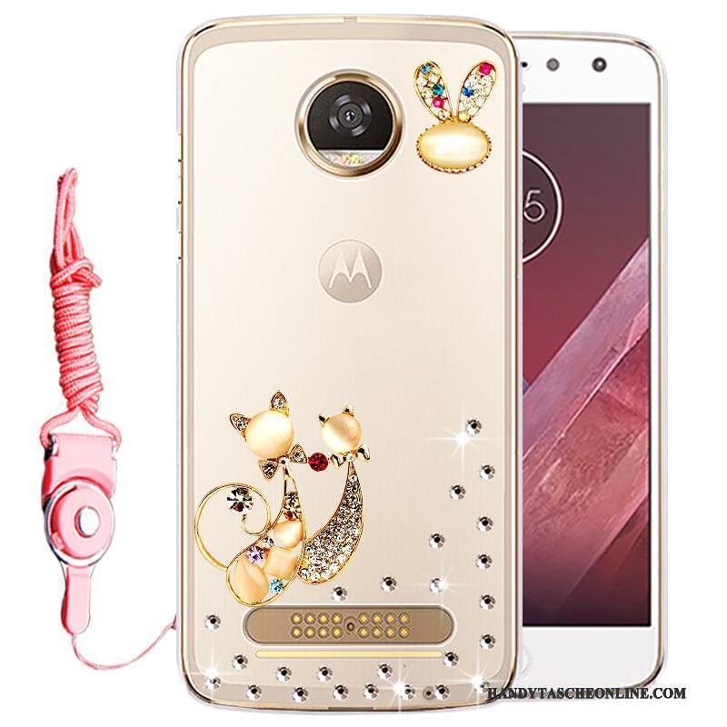 Hülle Moto Z2 Play Strass Gold Handyhüllen, Case Moto Z2 Play Schutz