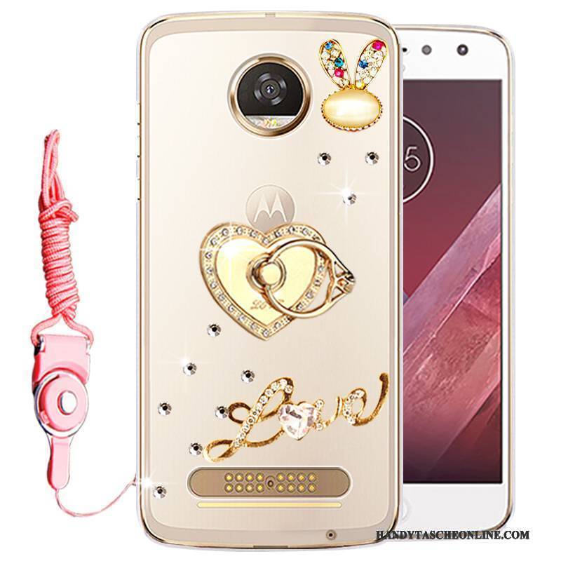 Hülle Moto Z2 Play Strass Gold Handyhüllen, Case Moto Z2 Play Schutz