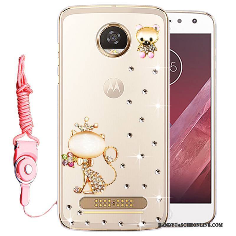 Hülle Moto Z2 Play Strass Gold Handyhüllen, Case Moto Z2 Play Schutz