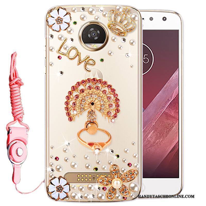 Hülle Moto Z2 Play Strass Gold Handyhüllen, Case Moto Z2 Play Schutz