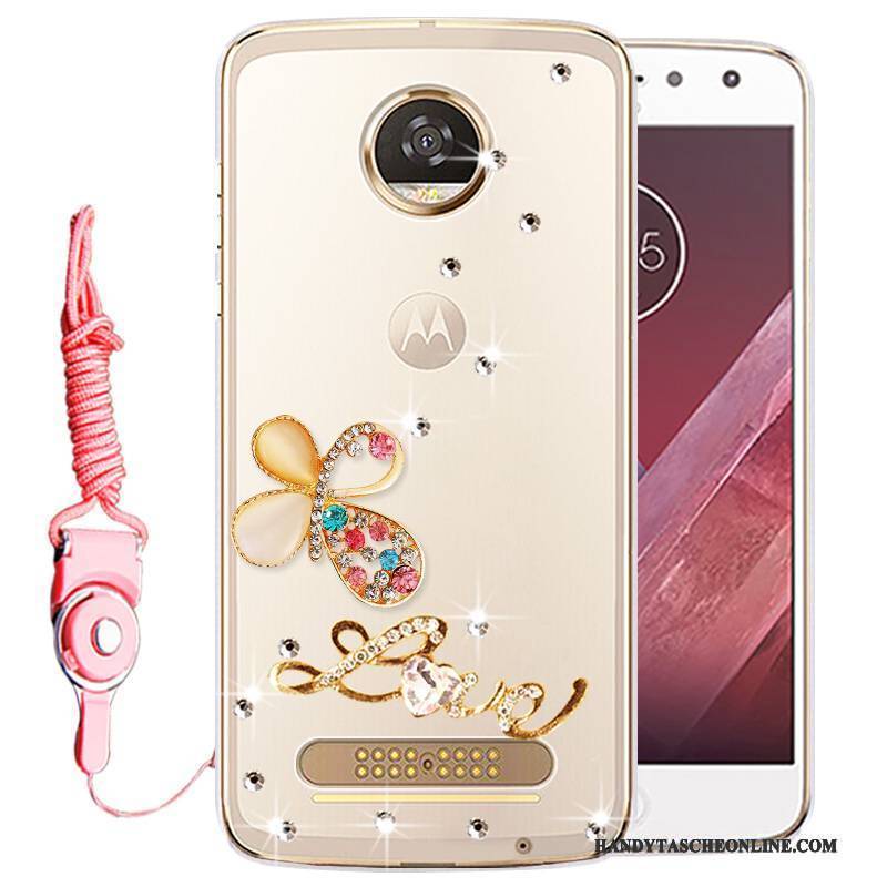 Hülle Moto Z2 Play Strass Gold Handyhüllen, Case Moto Z2 Play Schutz