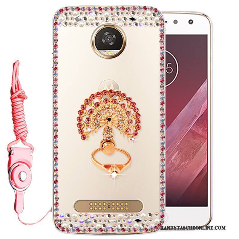 Hülle Moto Z2 Play Strass Gold Handyhüllen, Case Moto Z2 Play Schutz