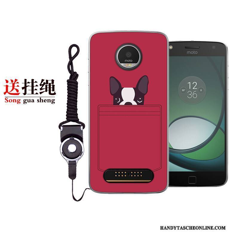 Hülle Moto Z2 Play Weiche Anti-sturz Trend, Case Moto Z2 Play Silikon Rot Weiß