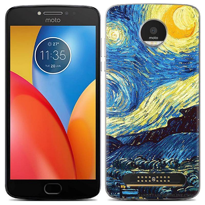 Hülle Moto Z2 Play Weiche Blau Handyhüllen, Case Moto Z2 Play Karikatur