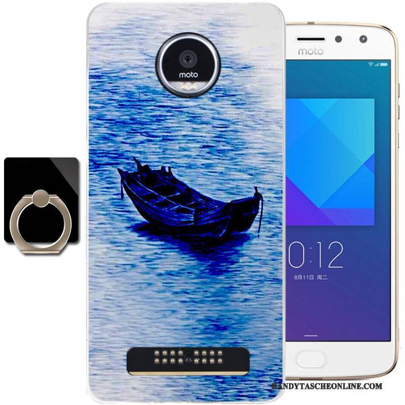 Hülle Moto Z2 Play Weiche Frisch Handyhüllen, Case Moto Z2 Play Silikon Blau