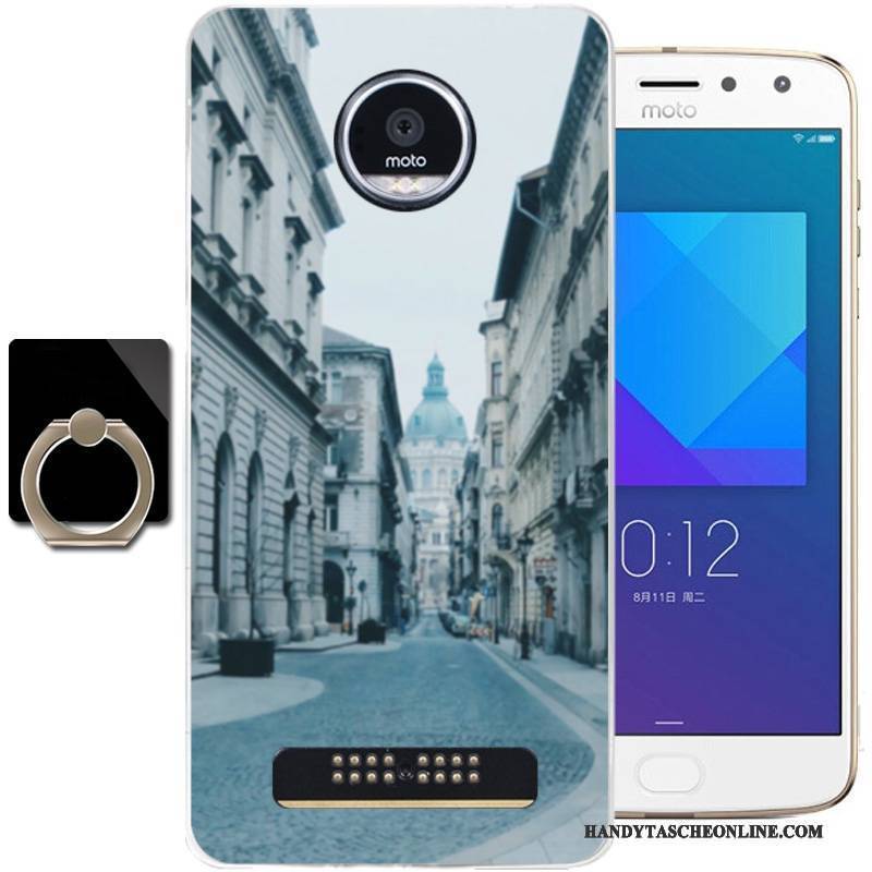 Hülle Moto Z2 Play Weiche Frisch Handyhüllen, Case Moto Z2 Play Silikon Blau