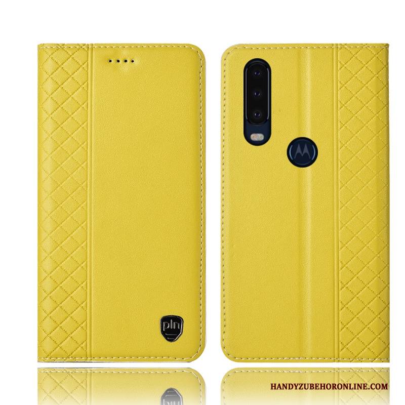 Hülle Motorola One Action Folio Anti-sturz Rot, Case Motorola One Action Lederhülle Handyhüllen