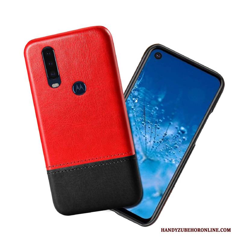 Hülle Motorola One Action Lederhülle Anti-sturz Schwarz, Case Motorola One Action Handyhüllen Mischfarben