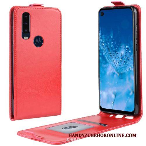 Hülle Motorola One Action Lederhülle Business Handyhüllen, Case Motorola One Action Geldbörse Einfach