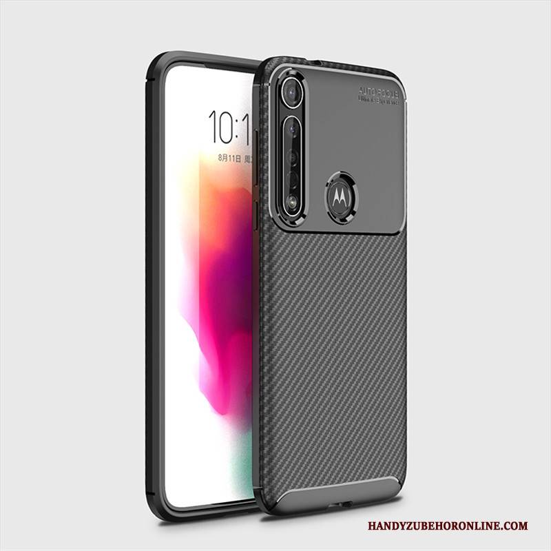 Hülle Motorola One Macro Weiche Muster Handyhüllen, Case Motorola One Macro Schutz Nubuck Schwarz