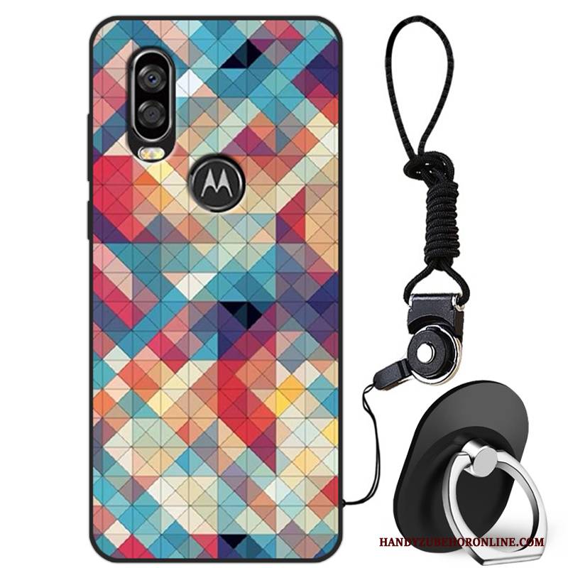 Hülle Motorola One Vision Schutz Rosa Anti-sturz, Case Motorola One Vision Kreativ Handyhüllen Trendmarke