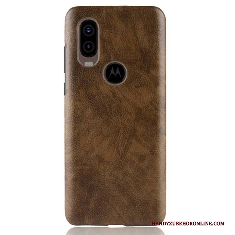 Hülle Motorola One Vision Taschen Schwarz Anti-sturz, Case Motorola One Vision Leder Handyhüllen Persönlichkeit