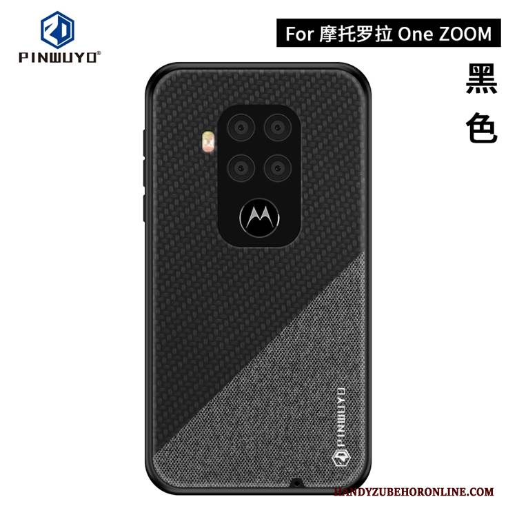 Hülle Motorola One Zoom Blau Schlank, Case Motorola One Zoom Muster Leinwand