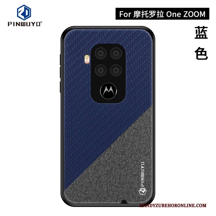 Hülle Motorola One Zoom Blau Schlank, Case Motorola One Zoom Muster Leinwand