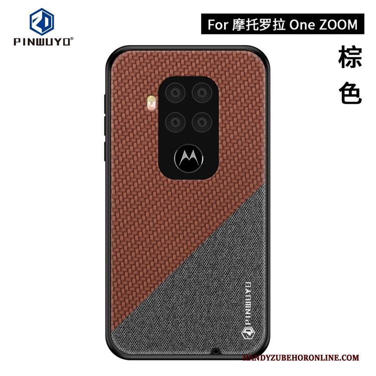 Hülle Motorola One Zoom Blau Schlank, Case Motorola One Zoom Muster Leinwand