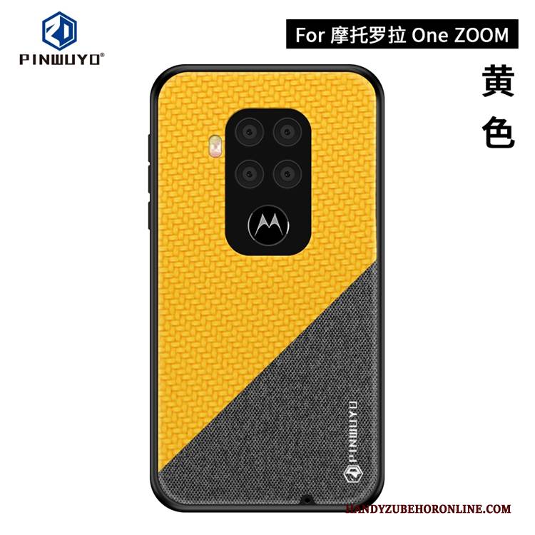 Hülle Motorola One Zoom Blau Schlank, Case Motorola One Zoom Muster Leinwand