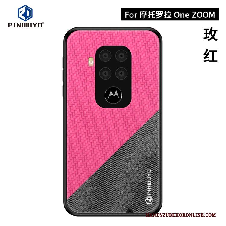 Hülle Motorola One Zoom Blau Schlank, Case Motorola One Zoom Muster Leinwand