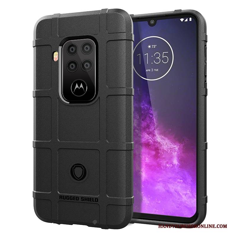 Hülle Motorola One Zoom Taschen Anti-sturz Pu, Case Motorola One Zoom Schutz Schwarz Handyhüllen