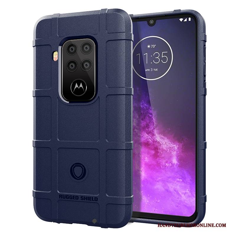 Hülle Motorola One Zoom Taschen Anti-sturz Pu, Case Motorola One Zoom Schutz Schwarz Handyhüllen