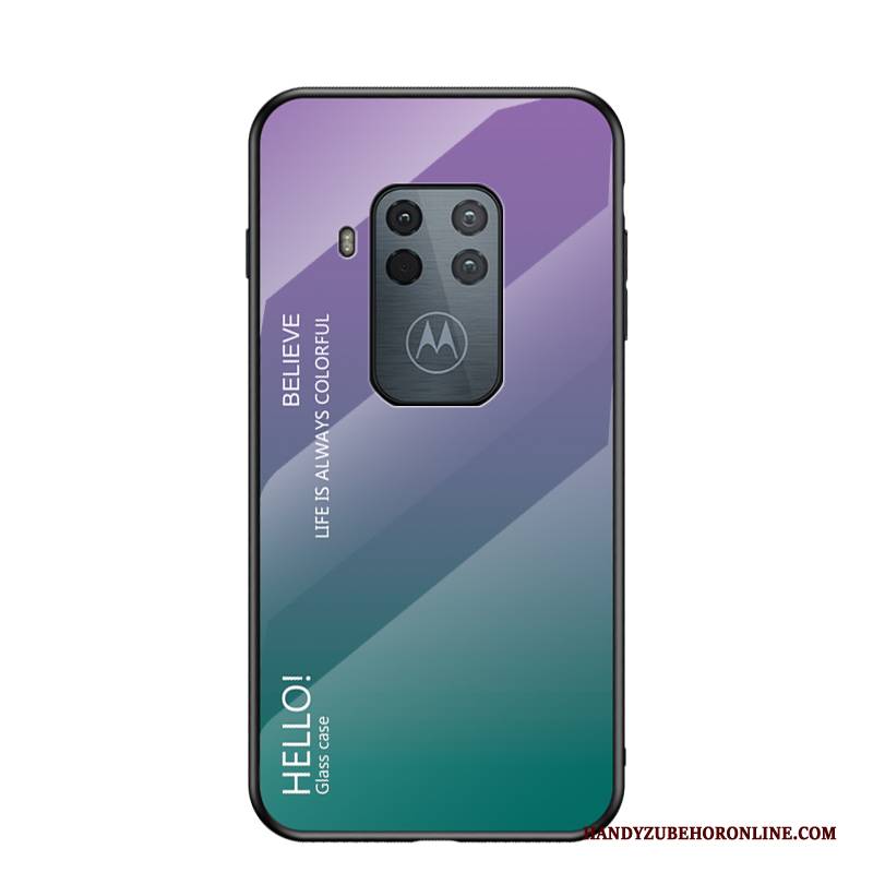 Hülle Motorola One Zoom Taschen Trend Lila, Case Motorola One Zoom Schutz Glas Handyhüllen