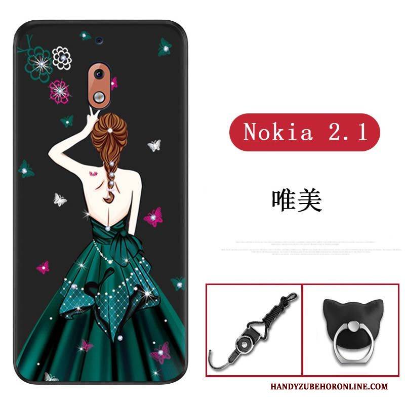 Hülle Nokia 2.1 Taschen Rosa Anti-sturz, Case Nokia 2.1 Weiche Dünne Handyhüllen