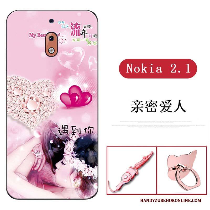 Hülle Nokia 2.1 Taschen Rosa Anti-sturz, Case Nokia 2.1 Weiche Dünne Handyhüllen