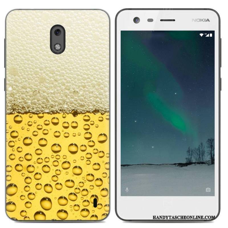 Hülle Nokia 2 Silikon Pu Handyhüllen, Case Nokia 2 Taschen Gelb Trend