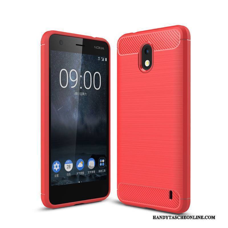 Hülle Nokia 2 Taschen Rot Anti-sturz, Case Nokia 2 Weiche Faser