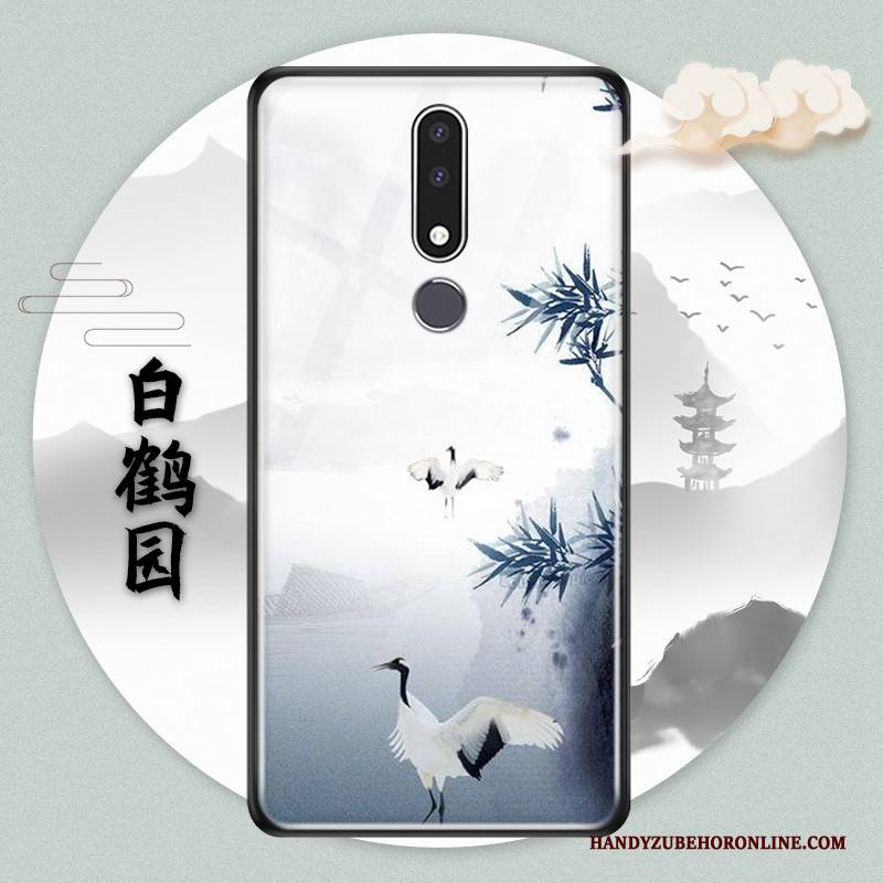 Hülle Nokia 3.1 Plus Schutz Glas Handyhüllen, Case Nokia 3.1 Plus Chinesische Art Wind