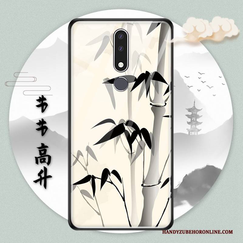 Hülle Nokia 3.1 Plus Schutz Glas Handyhüllen, Case Nokia 3.1 Plus Chinesische Art Wind