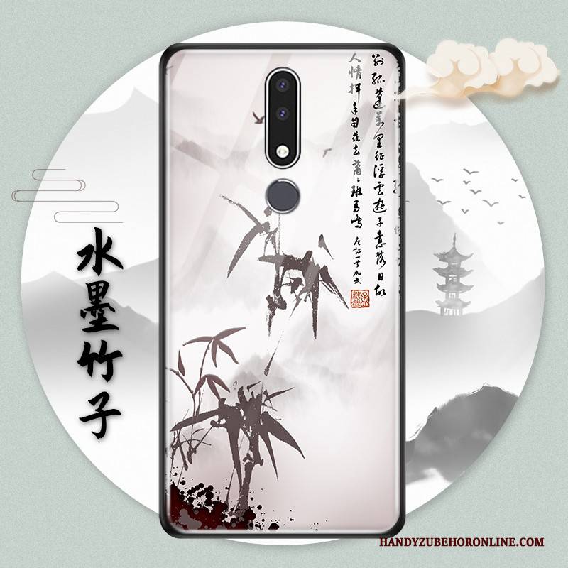 Hülle Nokia 3.1 Plus Schutz Glas Handyhüllen, Case Nokia 3.1 Plus Chinesische Art Wind