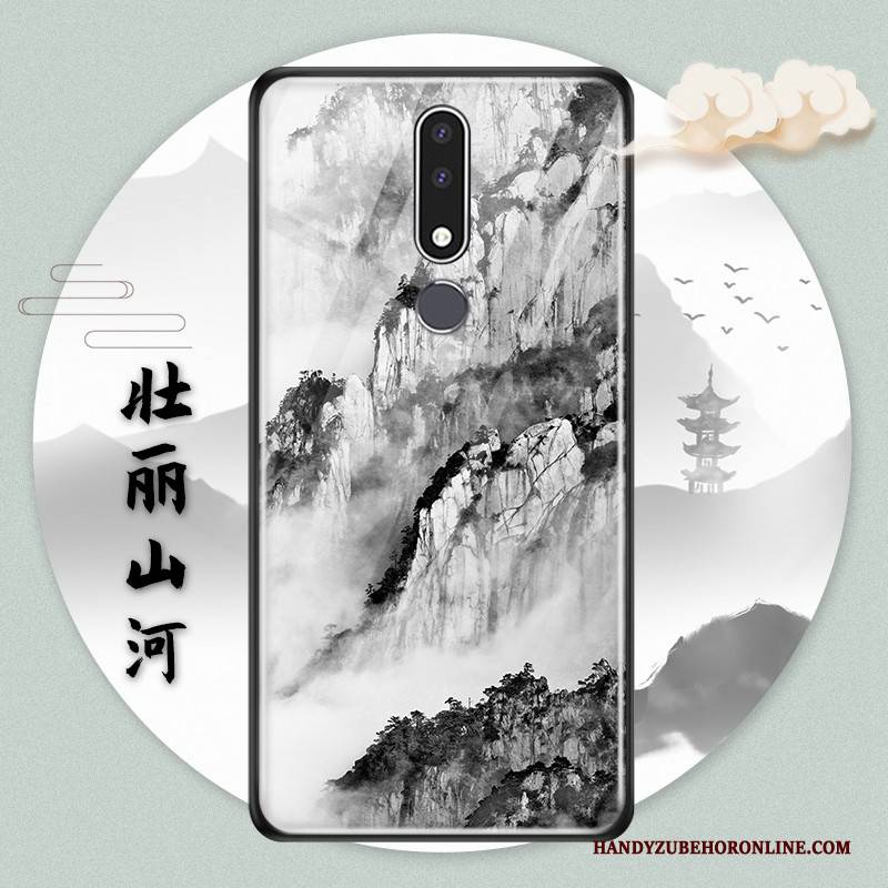 Hülle Nokia 3.1 Plus Schutz Glas Handyhüllen, Case Nokia 3.1 Plus Chinesische Art Wind