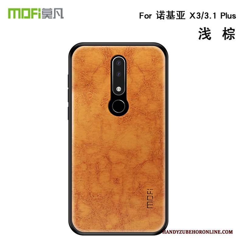 Hülle Nokia 3.1 Plus Taschen Anti-sturz Schwarz, Case Nokia 3.1 Plus Schutz Muster Membran