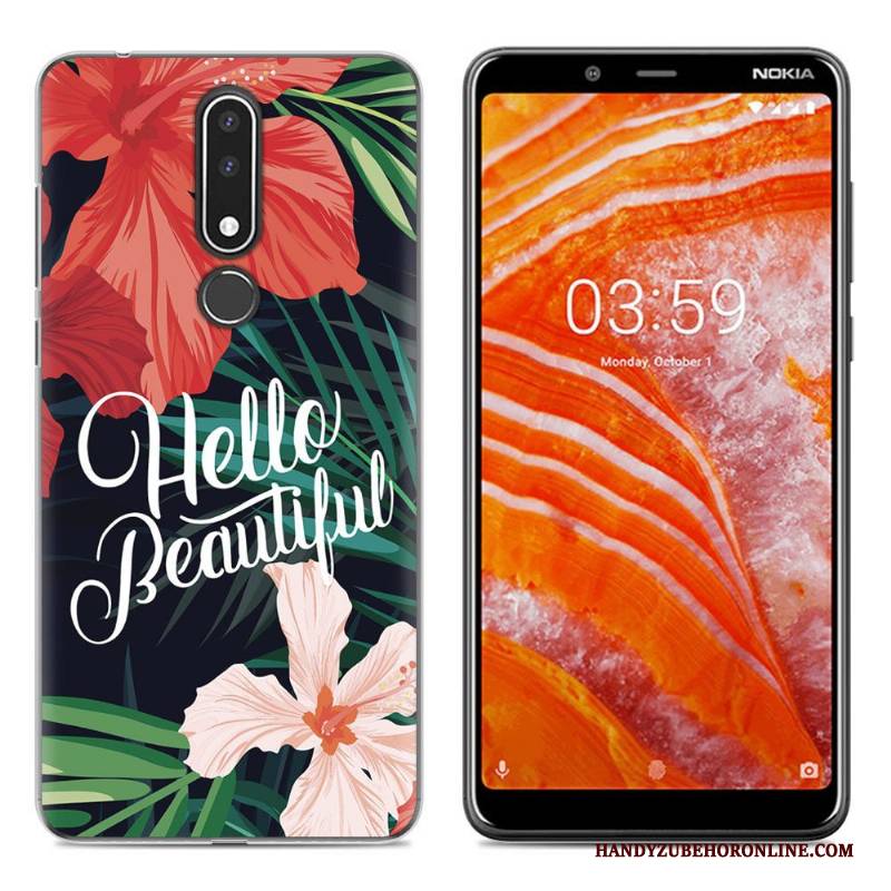 Hülle Nokia 3.1 Plus Weiche Einfach Handyhüllen, Case Nokia 3.1 Plus Gemalt Neu Grün