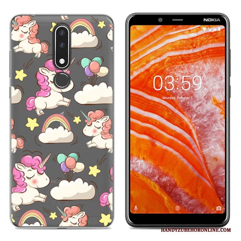 Hülle Nokia 3.1 Plus Weiche Einfach Handyhüllen, Case Nokia 3.1 Plus Gemalt Neu Grün